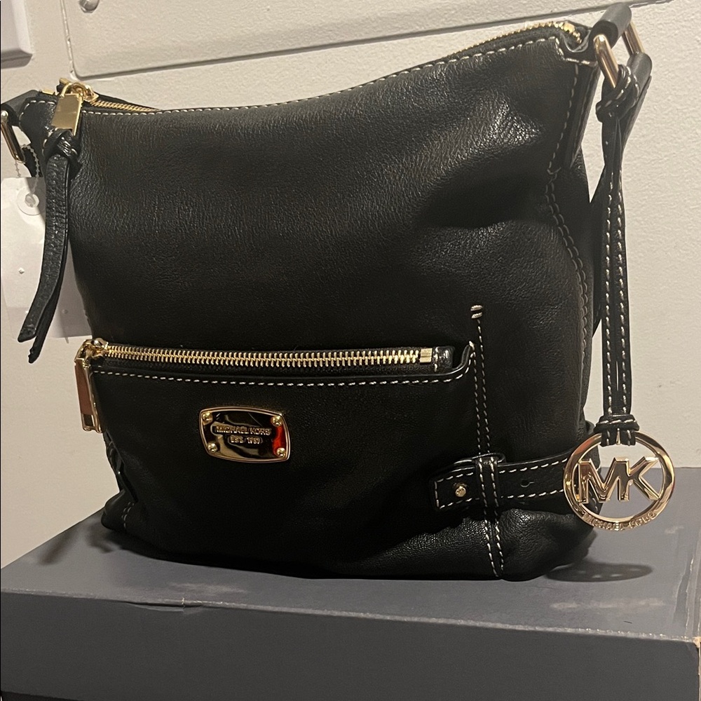 Michael Kors Black and Gold Shoulder Bag